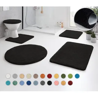 KLEINE WOLKE WC-Vorleger Relax Schwarz 55 x 55 cm mit Ausschnitt