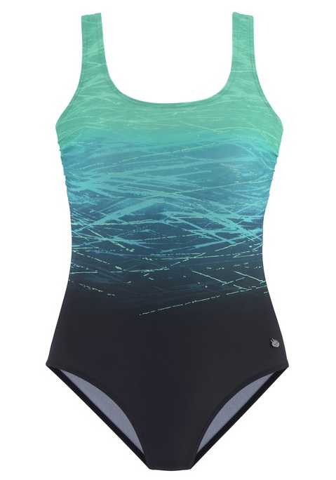 Bild von Badeanzug, mit Batikprint und Shaping-Effekt, blau