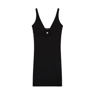 Emporio Armani für Damen. EW003275_AF20238 Schwarzes Strandkleid (XS), Lässig, Strandbekleidung, Polyester, Ärmellos / Hosenträger