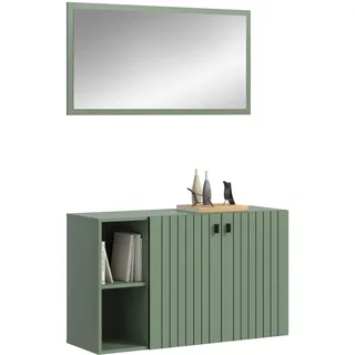 VCM Station Garderobenkombination 106x192x37 cm Smoke Green