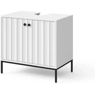 Vicco Waschbeckenunterschrank Eliza 70 x 63 x 45 cm Weiß Riffel
