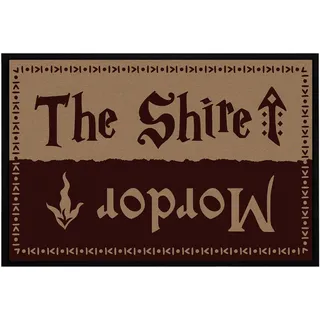 OM3® lustige Fußmatte mit Spruch - The Shire Mordor - Film-Fans Fantasy - rutschfest & waschbar - 60x40cm -