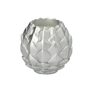 STARPAK Kugelkerze Pine Cone silber, 1 St.