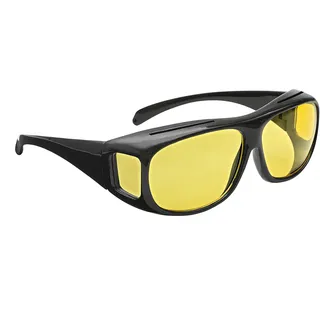 Wedo Wedo, Unisex, Sportbrille, Nachtsicht-Überziehbrillen für Brillenträger (Schwarz, Gelb), Schwarz, Gelb