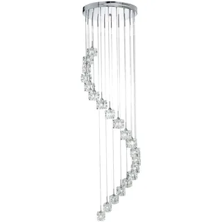 Klassischer Eiswürfel-Kronleuchter Stahl Chrom Transparentes Glas Led 3,2W 3000K - Silber