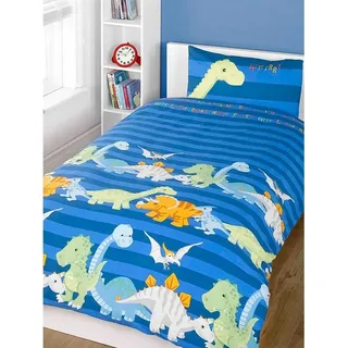 Rapport - Bettwäsche-Set, Dinosaurier AG1047 (Einzelbett) (Blau) - Blau