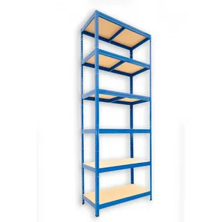 Metallregal mit Holzböden Biedrax 50 x 60 x 240 cm blau - 6 Fachböden MDF