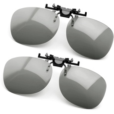 PRECORN 2er Set 3D Brille Clip-On für Brillenträger - Passive 3D-Brille für Cinema 3D kompatibel mit LG, Philips, Panasonic, Toshiba, Grundig, RealD Kinos u. vielen weiteren passiven 3D-Fernsehern