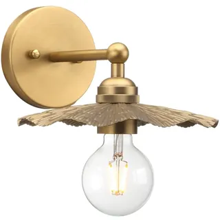 Phansthy E27 Wandleuchten Wandbeleuchtung Vintage Wandleuchte Industrie Loft-Wandlampen Küchenwandleuchte Bad lampe mit Gold Messing Metall-Schirm(Wandleuchten mit 1 Licht)