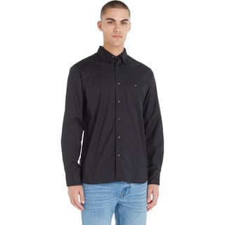 Tommy Hilfiger CORE FLEX POPLIN RF SHIRT Freizeithemden Herren, Schwarz M