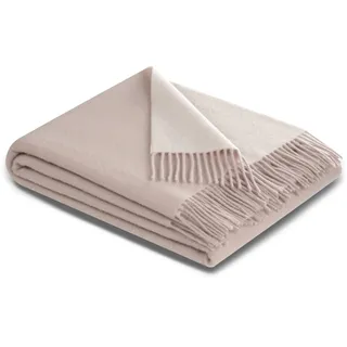 Biederlack Plaid 130 x 170 cm Rosa/Ecru