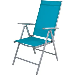 Garten Klappstuhl Outdoorstuhl Aluminium - Textilen Silbergrau/Petrol - Silber, Petrol