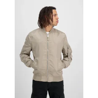 Bomberjacke ALPHA INDUSTRIES "MA-1 VF Light", Herren, Gr. S, beige (vintage sand), Obermaterial: 100% Nylon, Futter: 100% Nylon, Jacken Bomberjacke