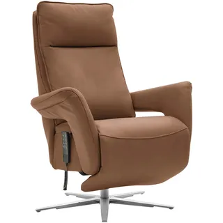 Valdera Relaxsessel , Braun , Metall , Echtleder , Semi-Anilinleder , 79-83x116x87-176 cm , Goldenes M , Fußauswahl, Lederauswahl, Stoffauswahl, erweiterbar (Typenauswahl), Relaxfunktion , Wohnzimmer, Sessel, Ledersessel