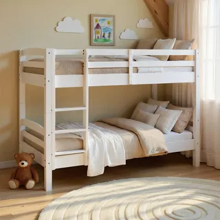 Interlink Etagenbett Annika 90 x 200 cm Kiefer massiv weiß lackiert