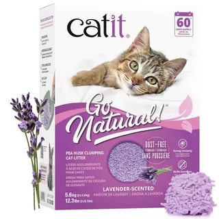 Catit Go Natural!, klumpende Katzenstreu, aus Erbsenhülsen, mit Lavendelduft, 2 x 2.8 kg (5.6Kg)