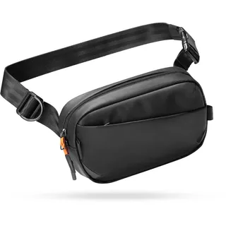 Inateck Sling Bag X-Mini, 1,5 Liter Bauchtasche Gürteltasche Damen Herren mit RFID Schutz Brusttasche für Reise, Sport, Wandern, Schwarz