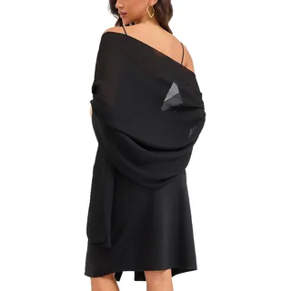 Chiffon-Schals für Brautkleid, Hochzeit, Party, Abendkleid und besondere Anlässe, schwarz, Länge (79") * Breite (19")