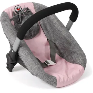 Bayer Chic 2000 Puppenautositz mit Adapter für Puppenwagen Melange grau-rosa