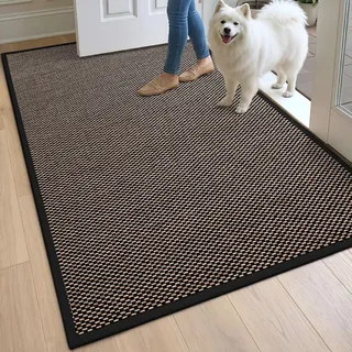 DEXI Fußmatte Innen 120 x 180 cm, rutschfest und Saugstark, Schwarz | Gewebte Oberfläche, Schmutzfangmatte, Gummirücken, Pflegeleicht, Dünn Türmatte Für Haustür, Flur & Küche