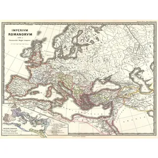 Wee Blue Coo Bumblebeaver 1865 SPRUNER MAP The Roman Empire Under Constantine Vintage Poster Print 12x16 inch 30x40cm Karte römisch Reich Jahrgang