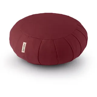 basaho CLASSIC Zafu Meditationskissen Yogakissen | Bio-Baumwolle | Buchweizenschalen | Abnehmbarer und waschbarer Bezug (Tibetisches Bordeaux)