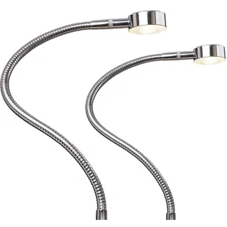 kalb Material für Möbel LED Bettleuchte Leseleuchte Bettlampe Flexleuchte chrom silbergrau Touch Schalt, Farbe:verchromt, Größe:2er Set