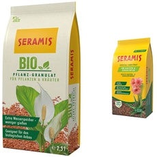 Seramis Bio-Pflanz-Granulat für Pflanzen und Kräuter, 2,5 l, Pflanzenerde Ersatz zur Wasser- und Nährstoffspeicherung & Spezial-Substrat für Kakteen und Sukkulenten, 2,5 l, Rotbraun