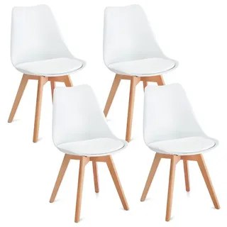 Idimex Esszimmerstühle Abby 4er-Set weiß , Weiß , Holz , Vintage , 49x82x53 cm , Esszimmer, Stühle