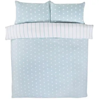 Rapport Home Bettwäsche-Set, Fadenzahl 180, Punkte und Streifen, gebürstete Mikrofaser, Kingsize, Grau