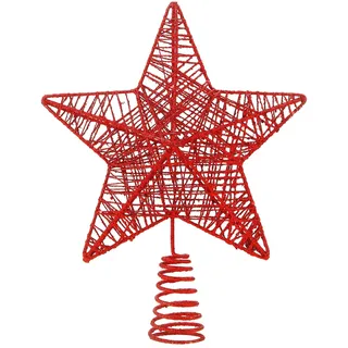 Baumspitze - Christbaumspitze und Tannenbaum-Aufstecker - Ideale Spitze für den Weihnachtsbaum zu Weihnachten Tannenbaumspitze (Rot, 1x)