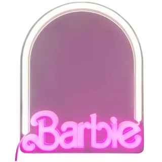 Paladone Barbie Wand-Spiegel Neon 27 cm - Rosa