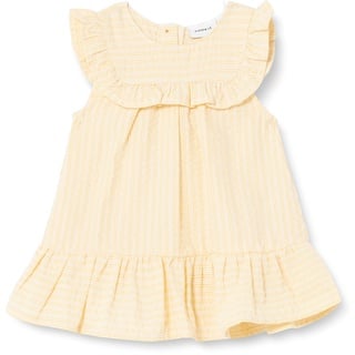 name it Baby Girls NBFFERILLE SS Dress Kleid, Misted Yellow, 68