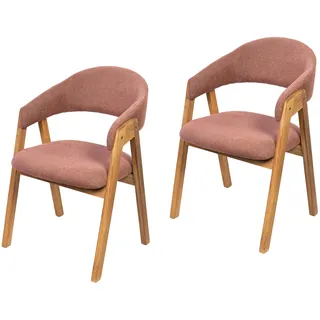 Armlehnstuhl OTTO HOME "Arco Polsterstuhl, Esszimmerstuhl, Küchenstuhl, 4-Fußstuhl", rot, natur, B:57cm H:83cm T:84cm, Massivholz, Polyester, Stühle, Armlehnstuhl, Bequem und stilvoll. Gepolstert. Massivholzbeine