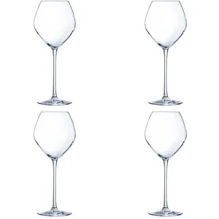 Luminarc Grand Chais Set mit 4 Weingläsern, Kristallglas, 35 cl, kühlschrankgeeignet, nicht mikrowellengeeignet, umweltfreundlich
