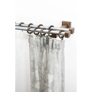GARESA Vorhangstange CUBUS 2-läufig Ø 20 mm 230 cm Braun