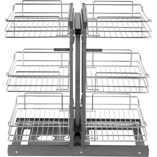 Vevor Küchenschrank-Organizer Aufbewahrungskorb aus verchromtem Karbonstahl 38 x 0 x 0 cm schwarz/silber