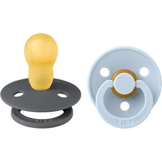 BIBS Colour Natural Rubber Size 3: 18+ months Schnuller Iron / Baby Blue 2 St.