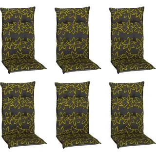 Beo Hochlehner-Sitzkissen Bonn M331 Blumen Gelb-Grau 6er-Set
