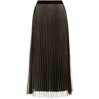 ApartFashion Damen Plisseerock Rock, Schwarz-silber, 44 EU