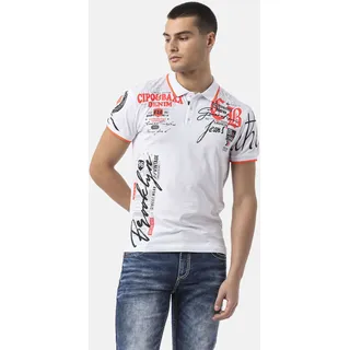 Cipo & Baxx CIPO & BAXX, Herren, Gr. 4XL, weiß, Single Jersey, Obermaterial: 95% Baumwolle, 5% Elasthan, bedruckt, slim fit, Rundhals, Rippbündchen, Shirts, mit markantem Print