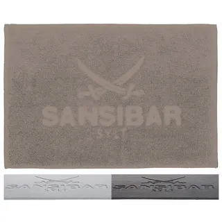 Sansibar Badematte 50x80 cm – Badvorleger, Badteppich aus Reiner Baumwolle – Oeko-TEX, rutschfest und waschbar – Sylt-Design - Taupe