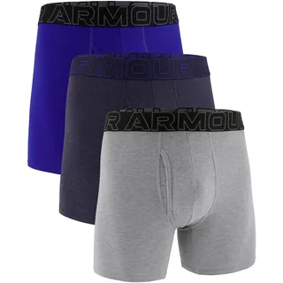 Under Armour Herren-Boxershorts, Baumwolle, 15,2 cm Innennaht, ganztägigen Komfort und ultraweich, 3er-Pack, Midnight Navy - Core, X-Large