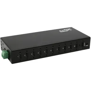 Exsys EX-12277HMS 10-Port USB 3.2 Gen 2 Metall HUB, 10x C-Anschlüsse