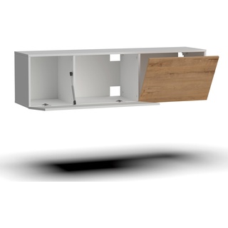 Muebles Pitarch | Wand-TV-Schrank, Wohnzimmermodul 150 cm, Wohnzimmerregal, 2 Klappflügeltüren mit Gasdruckdämpfer, Fernsehschrank 42x150x40,5 cm, Modern, Modell Nilo