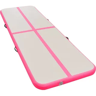 vidaXL Aufblasbare Gymnastikmatte mit Pumpe 300×100×10 cm PVC Rosa - Rosa