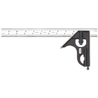 Starrett C33H-12-16R Geschmiedeter, quadratischer Kopf aus gehärtetem Stahl mit satinierter verchromter Klingenkombination quadratisch, glatte schwarze Emaille, 16R-Graduierung, Größe 12"