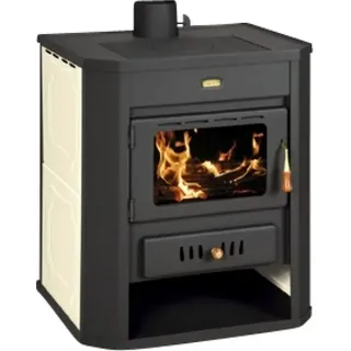 EEK A: Wasserführender Kaminofen Prity WD W15, weiß - 22kW + Herdplatte + BIMSCHV II - Weiß