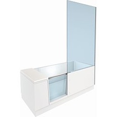 Bild Shower + Bath Badewanne mit Tür, Nischenversion, Glas rechts, DuroCast® Plus, weiß