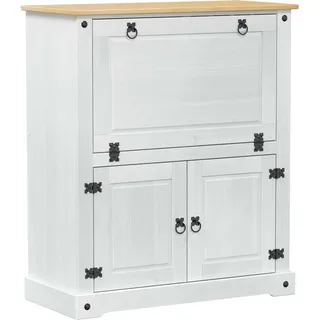 vidaXL Weinschrank Weiß 97 x 45 x 114 cm Massives Kiefernholz - Weiß